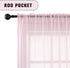 KEQIAOSUOCAI Sheer Baby Pink Curtains Sets for Kids Girls Nursery Room Bedroom Solid Voile Sheer Panels Rod Pocket Draperies for Home Decor 52 Inch x 72 Inch Set of 2