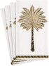 Caspari Grand Palms Paper Guest Towel Napkins in Black - Two Packs of 15