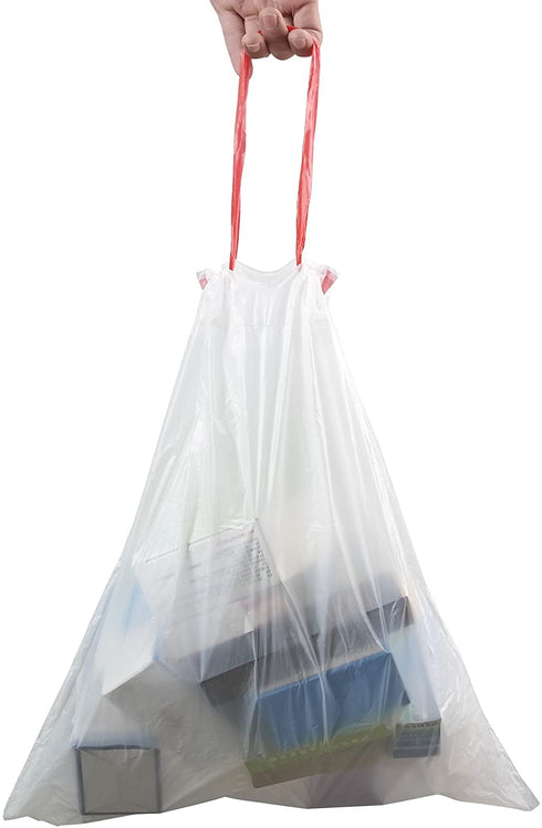 Doryh 6 Gallon White Drawstring Trash Bags, 120 Counts