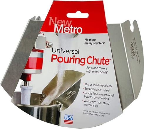 New Metro Design Set of 1 Stainless Bowl Pouring Chute, Silver