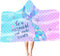 Hexagram Mermaid Hooded Beach Towel,Kids Little Mermaid Tail Poncho Towel for Girls,Quick Dry 30?x50? Pink Bath Towel for Pool Swiming