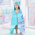 Hexagram Mermaid Hooded Beach Towel,Kids Little Mermaid Tail Poncho Towel for Girls,Quick Dry 30?x50? Pink Bath Towel for Pool Swiming
