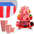 14 Pieces Carnival Red White Striped Table Skirt Carnival Tablecloth Circus Theme Table Cover 3 Tier Cupcake Foam Stand Popcorn Box for Mardi Cras Home Party Decorations Supplies