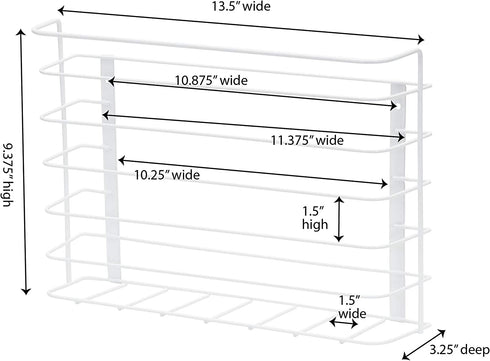Household Essentials White Tall Basket Organizer | Mounts to Solid Cabinet Doors or Walls