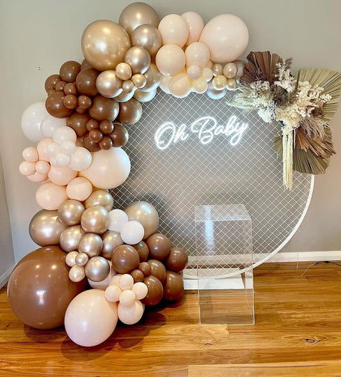 126PCS Boho Brown Dusty Rose Pink Nude Ivory White Baby Shower Balloons Balloon Garland Arch Kit, Teddy Bear Jungle Safari Baby Shower Birthday Party Decorations Supplies for Boy Girl