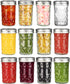 Mason Jars 8 oz 12 Pack Mini Jelly Jars With Regular Mouth Airtight Lids and Bands, Small Glass Jars for Jam, Honey, Meal Prep, Overnight Oats, Wedding Favors, Shower Favors, Salads, Baby Foods