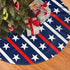 Christmas Tree Skirt 48 Inch Patriotic American Flag Stars and Stripes Xmas Holiday Party Supplies Large Tree Mat Decor for Indoor Outdoor Home Ornaments