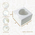 Ghilia 85pcs 4x4x2.5 Inches White Cake Boxes, Bakery Boxes with Window, Small Pastry Boxes, Cupcake Boxes, Gift Boxes for Candy, Chocolate, Donuts, Fruits and Party.