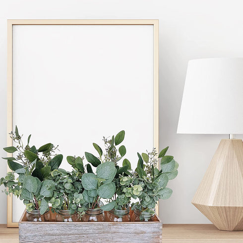 Mixed Eucalyptus Leaves Stems Bulk Faux Seeded Eucalyptus Leaves Sprays Artificial Silver Dollar Eucalyptus Leaves Stems for Floral Wreath Garland Bouquets Arrangement Wedding Greenery Decoration