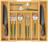 Bamboo Silverware Organizer, Expandable Kitchen Drawer Organizer for Cutlery, Wooden Utensil Holder, Multi-Function Drawer Storage, 5-7 Compartments