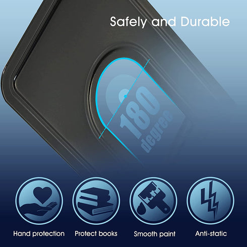 HappyHapi Bookend Supports, Heavy Duty Metal Black Bookend Support, 6 x 5 x 6 Inch, Set of 7 Pairs