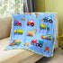 Construction Blanket Kids Fleece Throw Blankets for Girls & Boys - Aircrafts Trucks Cars Printed Quilt Blanket - Cute Small Soft Throw Blanket, 40x50 Inches Comfy Kids Blanket for Toddler