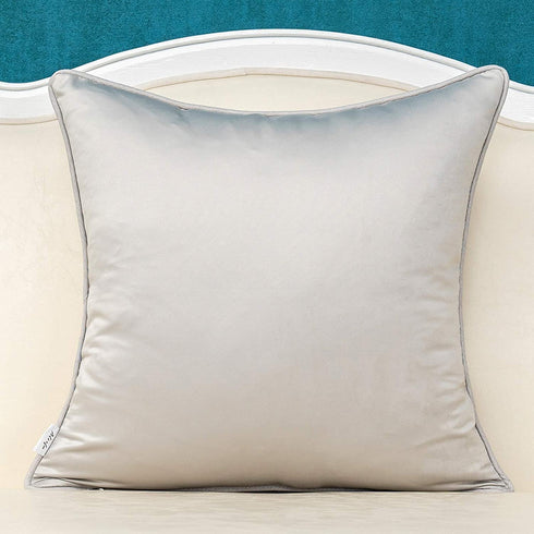 Alerfa 20 x 20 Inch Silver Gray White Geometric Striped Gold Leather Patchwork Velvet Cushion Case Luxury Modern Lumbar Throw Pillow Cover Decorative Pillow for Couch Sofa Living Room Bedroom Car