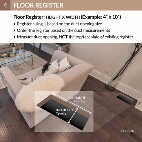 Accord AMFRSNV410 Victorian Floor Register, 4-Inch x 10-Inch(Duct Opening Measurements), Satin Nickel