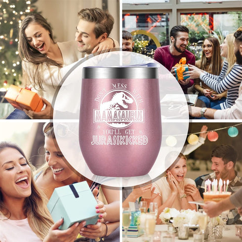 Funny Mothers Day Gifts for Mom from Daughter Son,Mom Gifts for Women Her Mother Grandma Wife Girlfriend,Rose Gold Wine Tumbler Unique Gifts for Birthday Mothers Day Christmas Valentines Day-12OZ