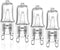 G9 Halogen Light Bulb 25W for Whirlpool Microwave Oven, Whirlpool Over The Stove Range Microwave, Replace W10709921 (4 Pack)