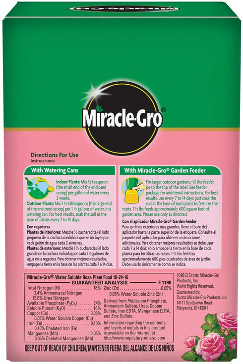 Miracle-Gro Water Soluble Rose Plant Food, 1.5 lb