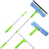 Window Squeegee Cleaner Scrubber 3 in 1 Professional Detachable Cleaning Kit Microfiber Brush and Rubber Scraper with Extension Pole for Glass Auto Mirrors