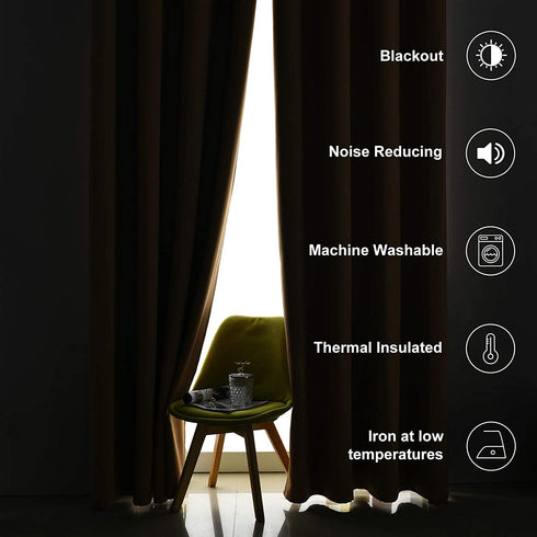 JSFLY Blackout Curtains for Bedroom Thermal Insulated Solid Grommet Window Drapes for Living Room , Set of 2 Curtain Panels 52 W x 84 L inch Long Navy