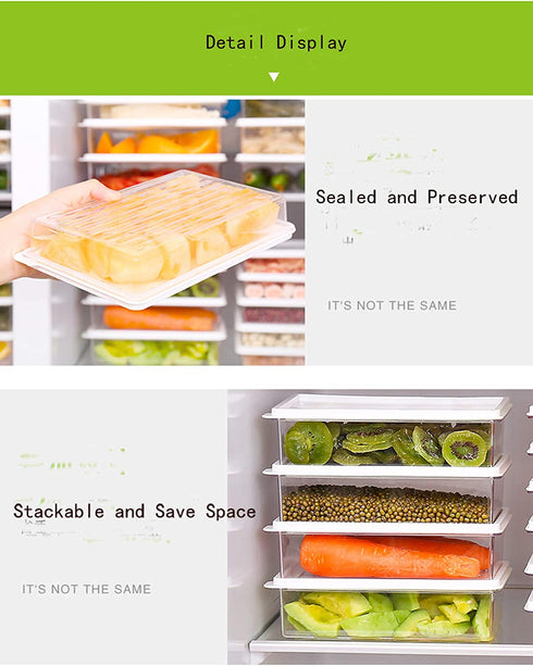 JCXivan Produce Saver Storage Containers with Lids,Set of 4 Refrigerator Organizer Bins,LeakProof Food,BPA Free Plastic,Use in Snacks ,chopped salad and Fruit,Stackable