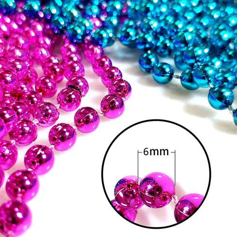 CREATRILL 50 Pcs 6mm Baby Gender Reveal Beads for Baby Shower Announcement Party Supplies 33 Inch Baby Blue Hot Pink (6mm 50 pcs)