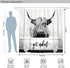 DESIHOM Highland Cow Shower Curtain Western Get Naked Shower Curtain Grey Shower Curtain Farmhouse Shower Curtain Animal Funny Shower Curtain Polyester 72x72 Inch