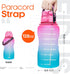 Fidus Large 1 Gallon Motivational Water Bottle with Paracord Handle & Removable Straw - BPA Free Leakproof Water Jug with Time Marker to Ensure You Drink Enough Water Throughout the Day