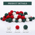 120 Pieces Christmas Felt Balls Christmas Wool Balls Green White and Red Wool Felt Pom Poms DIY Wool Felt Balls for Christmas DIY Garland, Xmas Decorations (0.8 Inch, 1 Inch, 1.2 Inch)