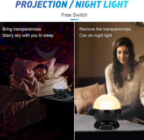 Baby Night Lights, Moon Star Projector 360 Degree Rotation - 4 LED Bulbs 8 Color Changing Light, Romantic Night Lighting Lamp, Unique Gifts for Birthday Nursery Women Children Kids Baby