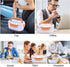 Electric Lunch Box Food Heater Warmer 2 in 1 for Home Office 110V and Car 12V 40W Use Include 1.5L Removable Stainless Steel Container Spoon and 2 Compartments(Orange)