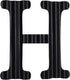 13.7" Metal Letters for Wall Decor, Corrugated Black Large 3D Letters, Decorative Farmhouse Hanging Alphabet Signs for Home Bedroom Office Wedding Party (H)