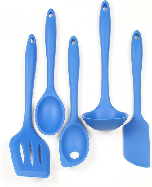 Chef Craft Premium Silicone Kitchen Tool and Utensil Set, 5 Piece, Blue