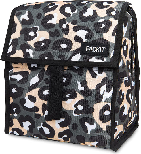 PackIt Freezable Lunch Bag, Wild Leopard Gray