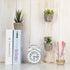 FEPITO 5 Pcs Artificial Succulent Plants with 2 Pcs Plant Hangers?2.4 Mini Faux Succulents Artificial Cactus Aloe Echeveria with Gray Pots Hanging Stems Bulk for Home Indoor Decoration
