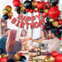 Red and Black Gold Balloons Birthday Valentines Day Party Decorations for Women, Red and Black Gold Balloon Garland Arch Kit, 18th 21st 30th 40th 50th 60th Birthday Party Decorations for Women Her