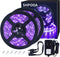 33ft LED Black Light Strip Kit, 600 Units, 385nm-400nm, 12V Flexible Blacklight Fixtures, 10M LED Ribbon, Non-Waterproof for Indoor, Birthday, Wedding, Dark Party