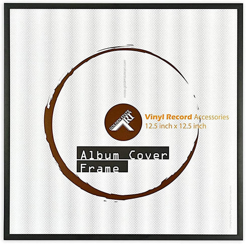 Golden State Art, 12.5x12.5 inches Aluminum Vinyl Record Album Cover Frame, Black Color