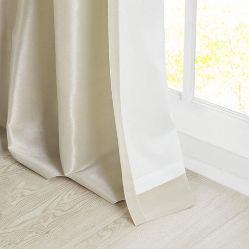 Madison Park Emilia Faux Silk Single Curtain with Privacy Lining, DIY Twist Tab Top, Window Drape for Living Room, Bedroom and Dorm, 50x84, Champagne