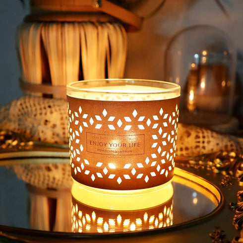 3 Wick Lavender Candle, Stress Relief Gifts for Women, Soy Candles for Home Scented,14.6 Oz 125 H Long Lasting Large Jar Candles