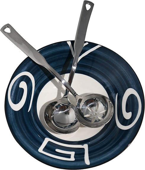 NAJMECHOY 2 Pieces Slotted Spoon and Soup Spoon 304 Stainless Steel Thicken , Serving Spoons, Mirror Finish