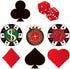 Casino Party Cut-Outs Versatile Las Vegas Casino Themed Poker Birthday Party Decoration Cutouts with Glue Point Dots for Bulletin Board Classroom School Casino Party Supplies, 5.9 x 5.9 Inch (40 Pcs)