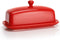 Sweese 307.104 Porcelain Butter Dish with Lid, Perfect for East West Coast Butter, Red