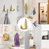 Gold Wall Hooks Coat Hooks 4 Pack Towel Hooks for Bathrooms Heavy Duty Hanging Robe Hooks, Gold Single Hooks for Bathroom Kitchen Garage Home Hotel