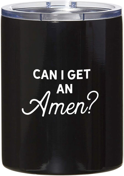 Creative Brands Faithworks - Stainless Steel Insulated Tumbler and Lid, 12-Ounces, Can I Get An Amen