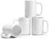 Porcelain White Coffee Mugs Set of 4-15 Ounce Cups with Large Handle for Hot or Cold Drinks like Cocoa, Milk, Tea or Water - Smooth Ceramic with Classic Design