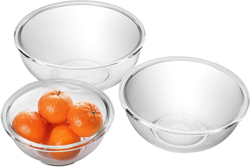 Bovado USA 4 Quart Glass Bowl for Storage, Mixing, Serving - Clear, Dishwasher, Freezer & Oven Safe Premium Quality Glass, Easy-Clean, 4 QT