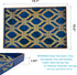 MAONAME Blue Decorative Tray with Handles, Plastic Serving Tray for Coffee Table, Marbling Rectangular Tray for Ottoman, Bathroom, Storage, 15.7" Lx 10.2" W X 1.57" H