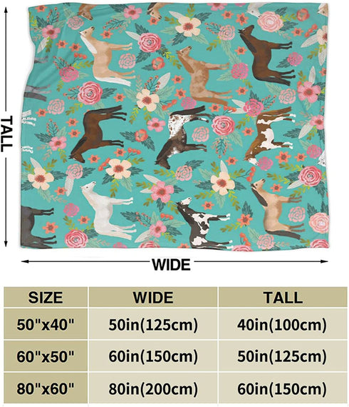 Multi Theme Blanket Size Lightweight Super Soft Comfortable Luxury Bed Blanket Microfiber(Flower Horse 40"x50")
