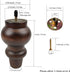Couch Legs 6 inch Wood bun Furniture feet Set of 4 for Sofa Armchair Ottoman Coffee Table etc with Screw Install kit (6 inch bun Legs)