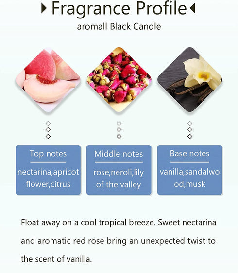 aromall Scented Candle / Nectarina, Rose & Vanilla Fragrance Notes / Made with Soy Wax and Essential Oils / 7.05oz(200g) / 1 Pack / Ideal Aromatherapy Gift for Mom, Dad, Grandma or Aunt